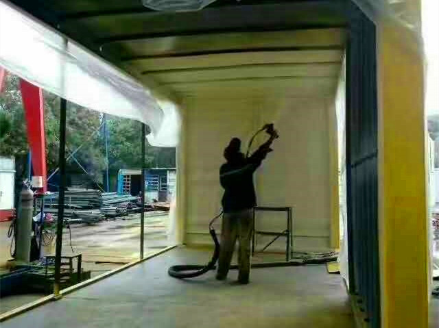 Enclosure polyurethane spray insulation
